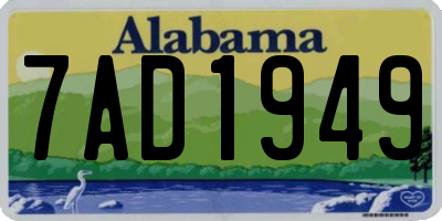 AL license plate 7AD1949