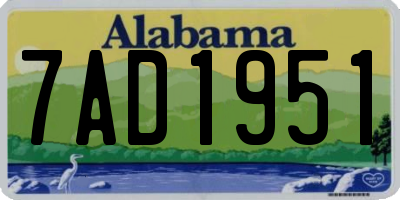 AL license plate 7AD1951