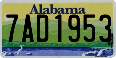 AL license plate 7AD1953