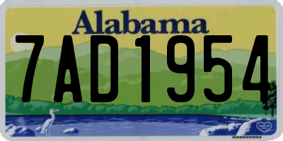 AL license plate 7AD1954