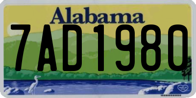 AL license plate 7AD1980