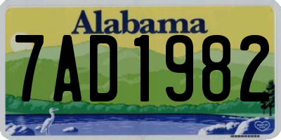 AL license plate 7AD1982