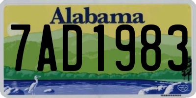 AL license plate 7AD1983