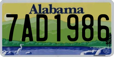 AL license plate 7AD1986