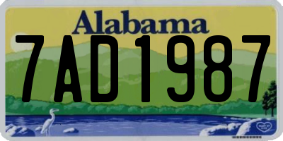 AL license plate 7AD1987