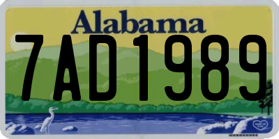AL license plate 7AD1989
