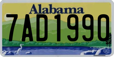 AL license plate 7AD1990