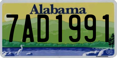 AL license plate 7AD1991