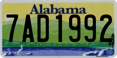 AL license plate 7AD1992