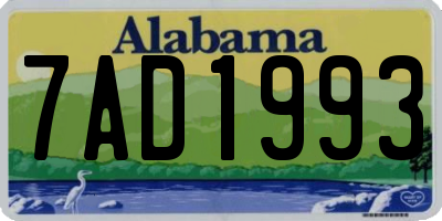 AL license plate 7AD1993