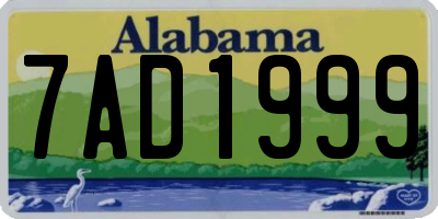 AL license plate 7AD1999