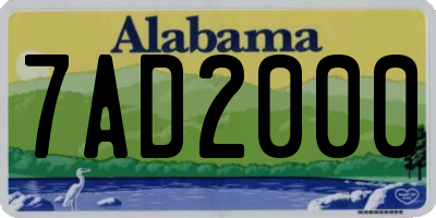 AL license plate 7AD2000