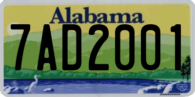 AL license plate 7AD2001