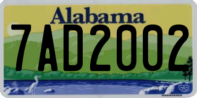 AL license plate 7AD2002