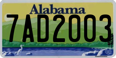 AL license plate 7AD2003