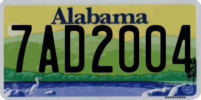AL license plate 7AD2004