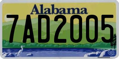 AL license plate 7AD2005