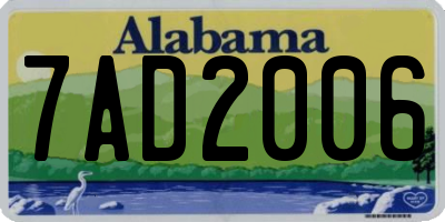 AL license plate 7AD2006