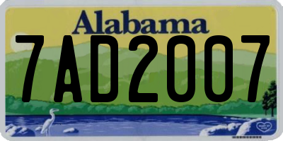 AL license plate 7AD2007