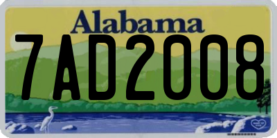 AL license plate 7AD2008