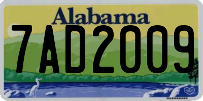 AL license plate 7AD2009