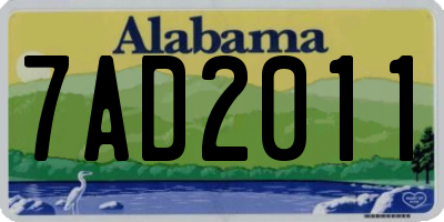 AL license plate 7AD2011