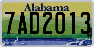 AL license plate 7AD2013
