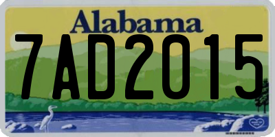 AL license plate 7AD2015
