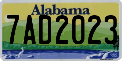 AL license plate 7AD2023