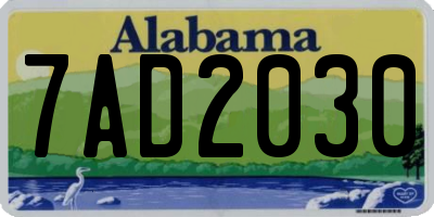 AL license plate 7AD2030
