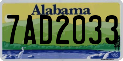 AL license plate 7AD2033