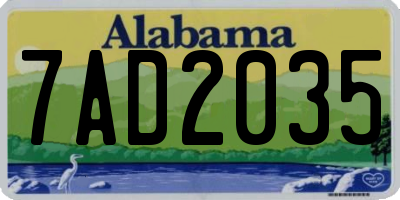 AL license plate 7AD2035
