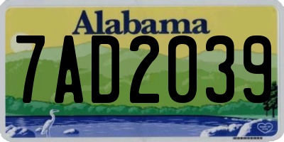 AL license plate 7AD2039