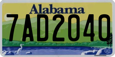 AL license plate 7AD2040