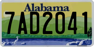 AL license plate 7AD2041