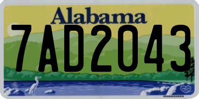 AL license plate 7AD2043