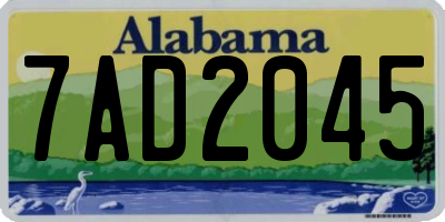 AL license plate 7AD2045