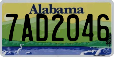 AL license plate 7AD2046