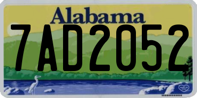 AL license plate 7AD2052
