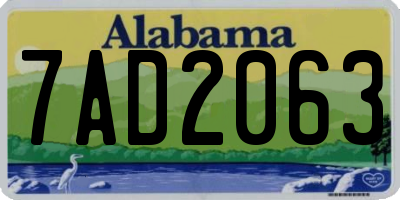 AL license plate 7AD2063