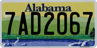 AL license plate 7AD2067