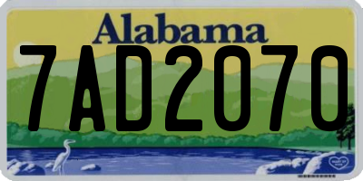 AL license plate 7AD2070
