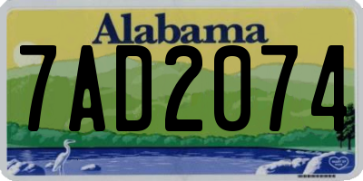 AL license plate 7AD2074
