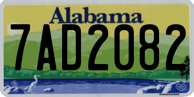 AL license plate 7AD2082