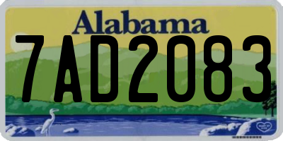AL license plate 7AD2083