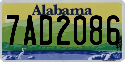 AL license plate 7AD2086