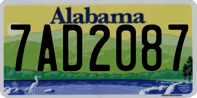 AL license plate 7AD2087