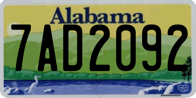 AL license plate 7AD2092