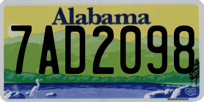 AL license plate 7AD2098