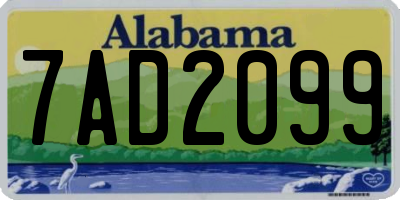 AL license plate 7AD2099